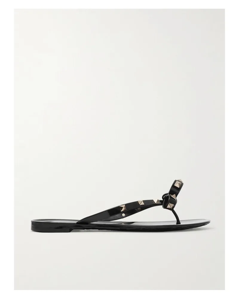 Valentino Garavani Valentino Garavani Rockstud Zehensandalen Aus Gummi - Schwarz Schwarz