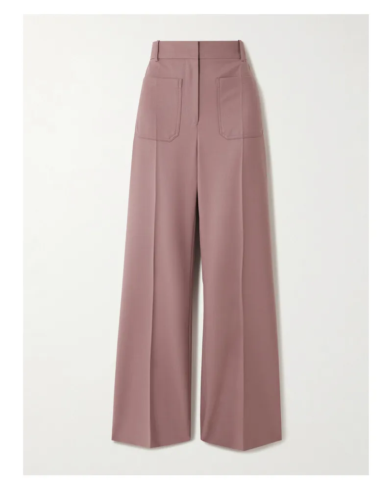 Victoria Beckham Alina Hose Mit Weitem Bein Aus Twill - Lila Lila