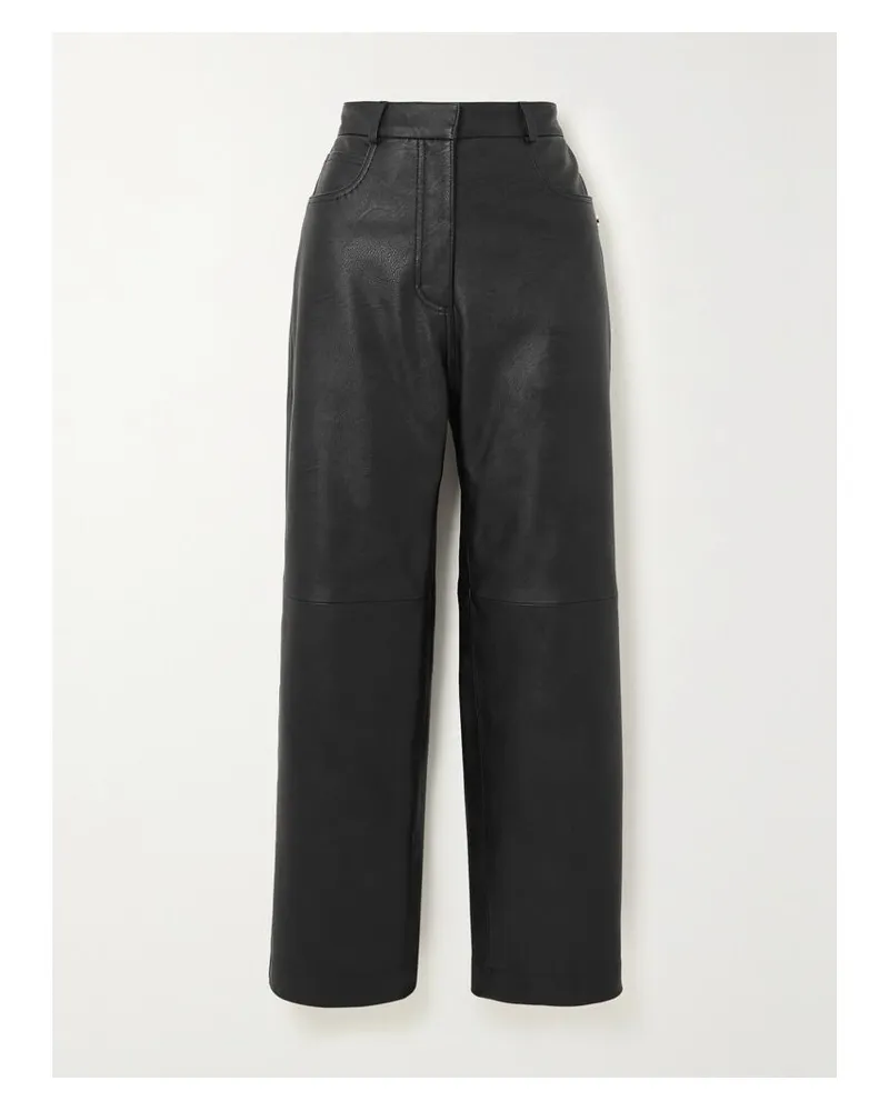 Stella McCartney Net Sustain Hose Mit Geradem Bein Aus Kunstleder - Schwarz Schwarz
