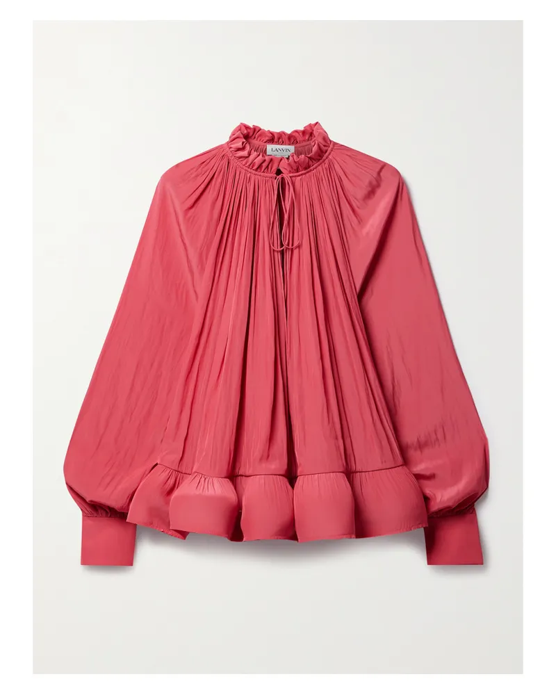 Lanvin Bluse Aus Charmeuse Mit Raffungen Und Volants - Pink Pink