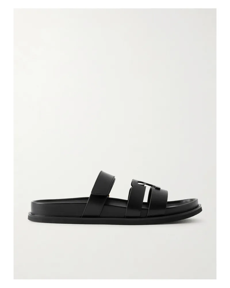 Tory Burch Ines Sport Pantoletten Aus Leder - Schwarz Schwarz