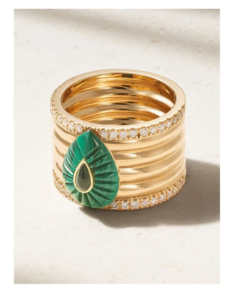 L’Atelier Nawbar 102 Ring Aus 18 Karat Gold Mit Mehreren Steinen Gold
