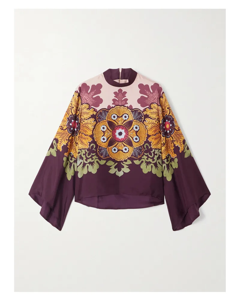 La DoubleJ Make An Exit Bluse Aus Bedrucktem Seiden-twill - Mehrfarbig Mehrfarbig