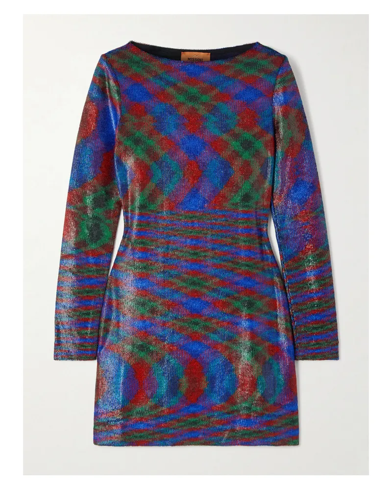 Missoni Minikleid Aus Gestreiftem Metallic-jersey - Mehrfarbig Mehrfarbig