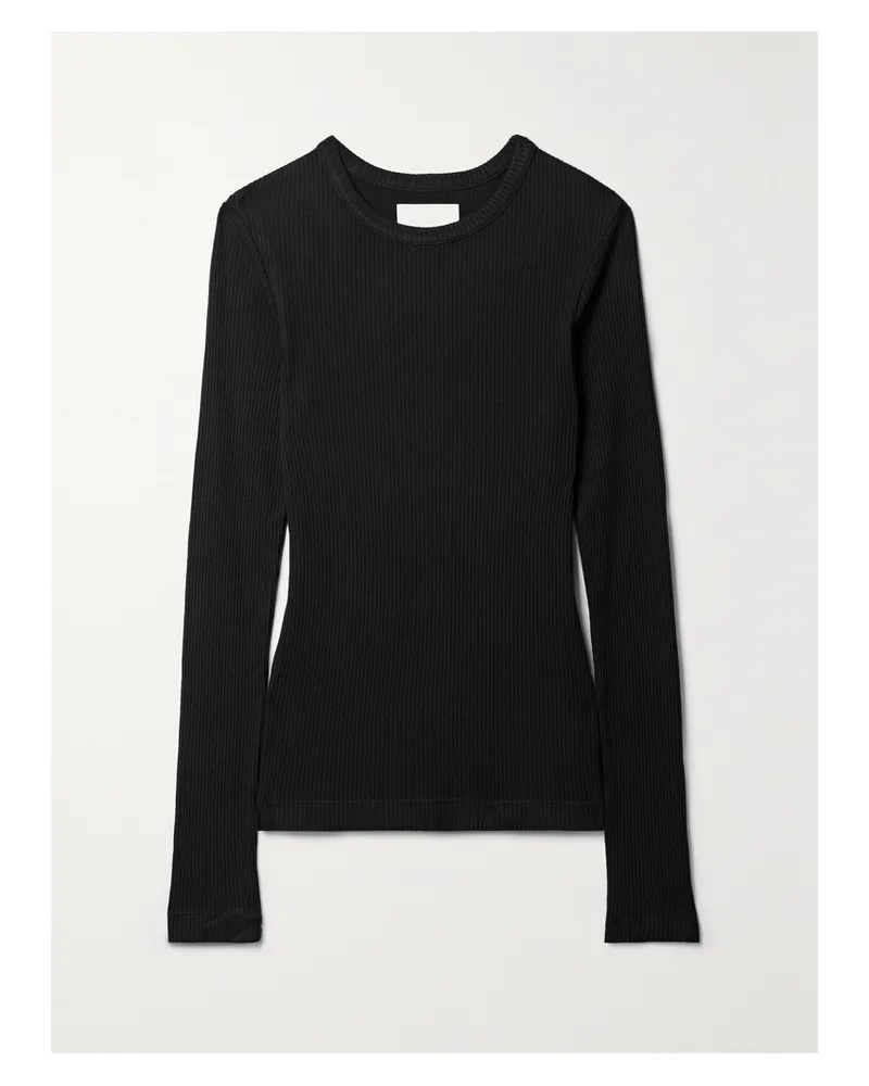 Citizens of humanity Net Sustain Bina Ribbed Lyocell-blend Top - Black Black