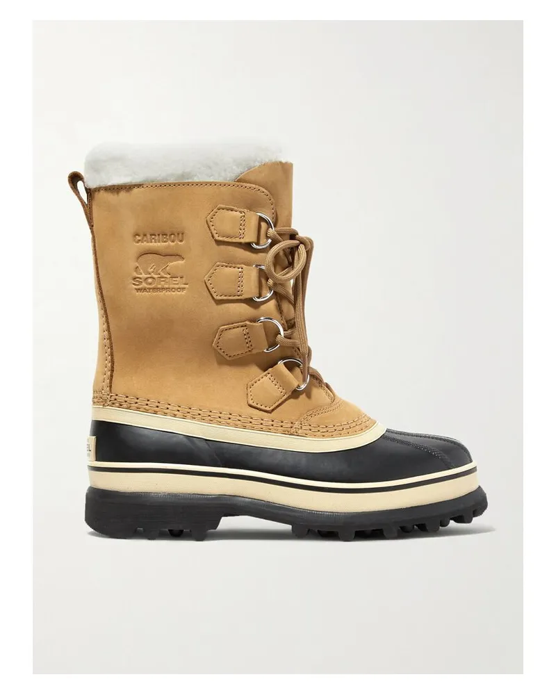 Sorel Caribou Schneestiefel Aus Nubukleder Und Gummi Mit Fleecebesatz - Braun Braun