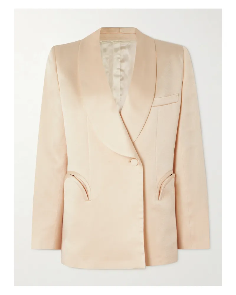 Blazé Milano Novalis Blazer Aus Glänzendem Crêpe - Elfenbein Elfenbein