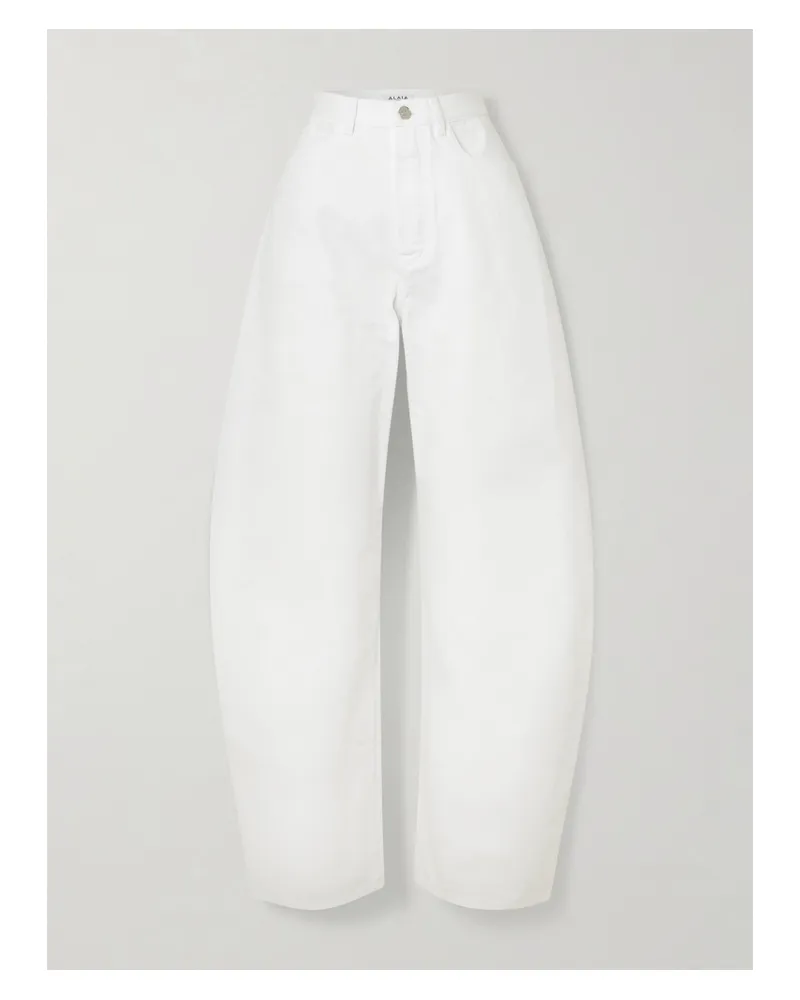Alaïa Mid-rise Barrel-leg Jeans - White White