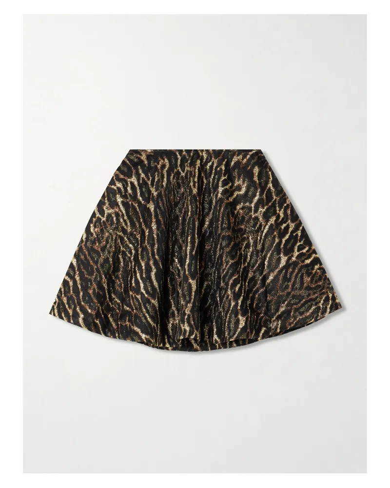 Ganni Minirock Aus Recyceltem Metallic-cloqué Mit Leopardenprint - Animal-Print Animal-print