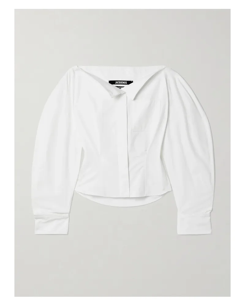 Jacquemus Hemd Aus Baumwollpopeline Mit Cut-out - Weiß Weiß