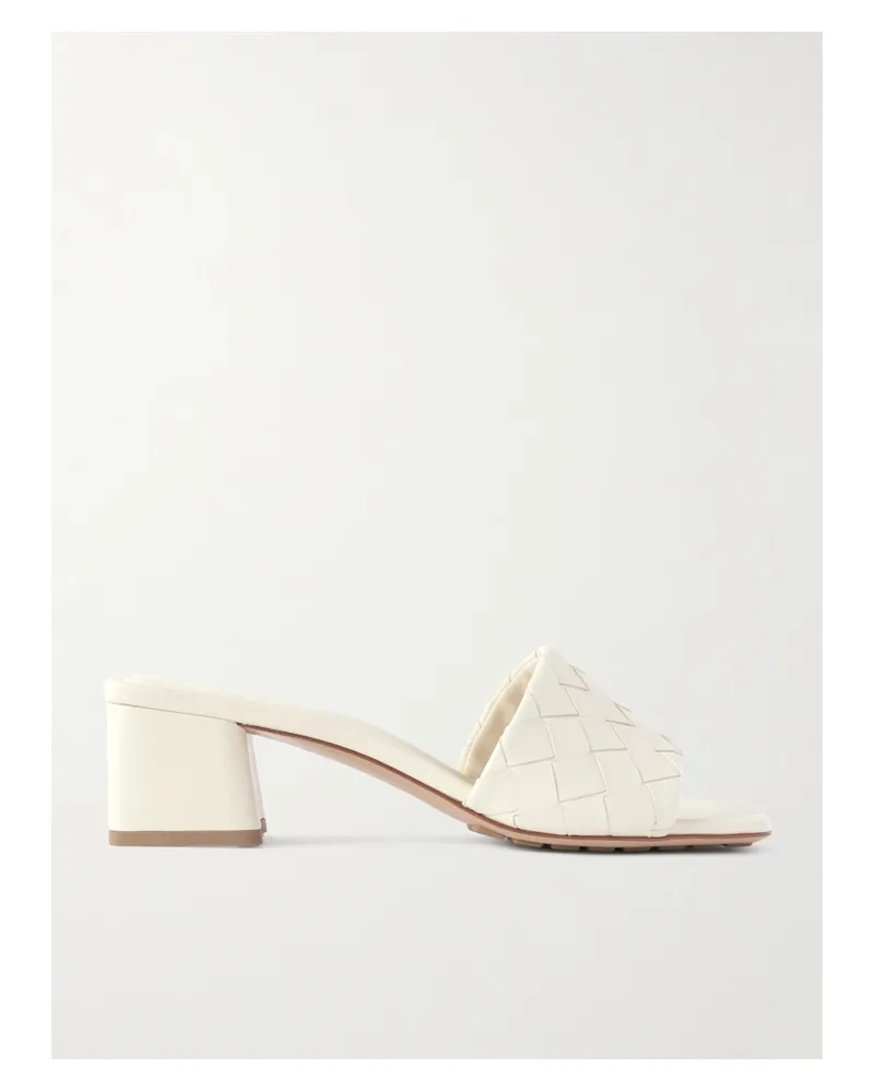 Bottega Veneta Riva Intrecciato Leather Mules - Off-white Off-white