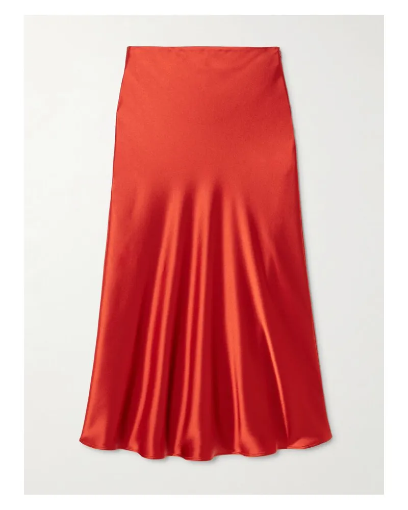 GALVAN Valletta Midirock Aus Satin - Rot Rot