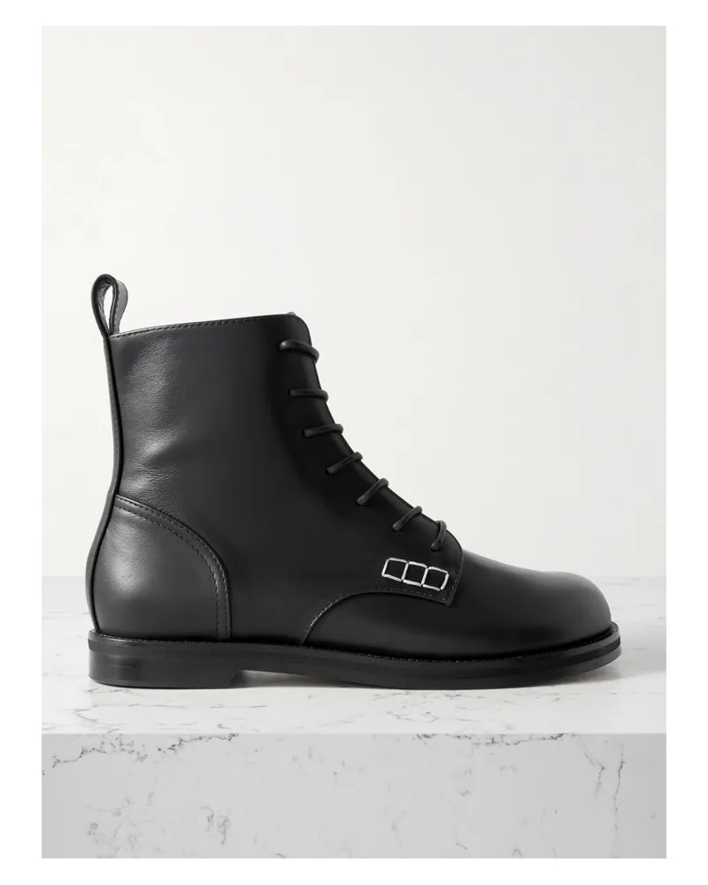 J.W.Anderson Loafer Schnürstiefel Aus Leder - Schwarz Schwarz