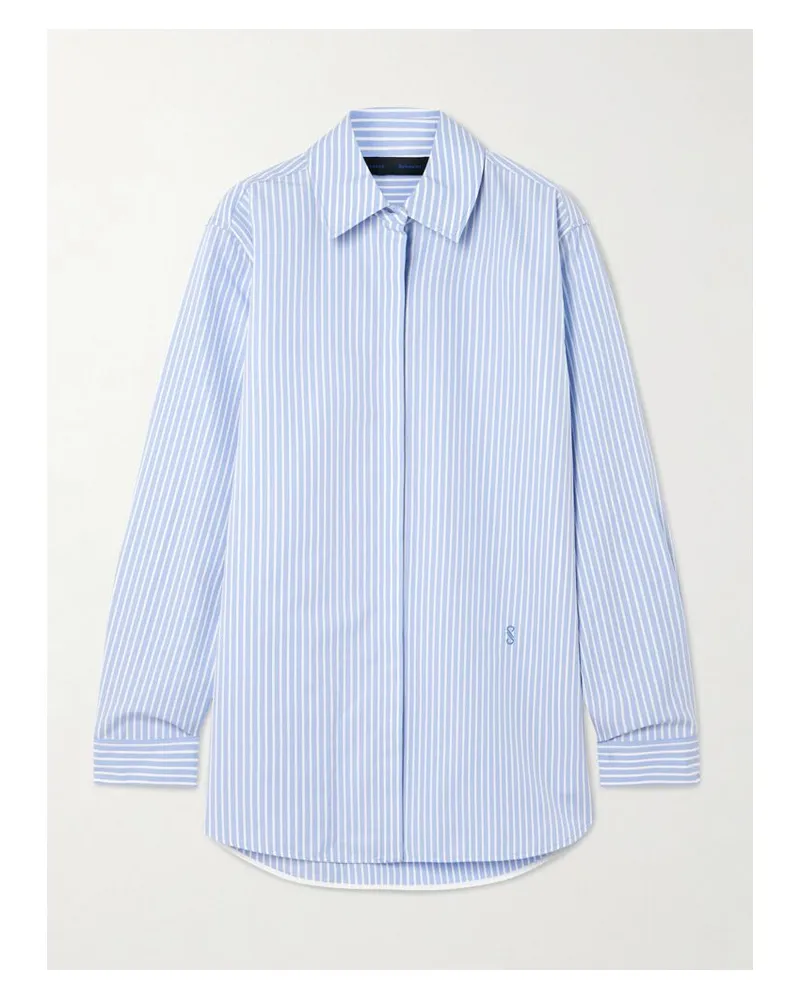 Proenza Schouler Hunter Hemd Aus Gestreifter Popeline Aus Einer Baumwoll-seidenmischung - Blau Blau