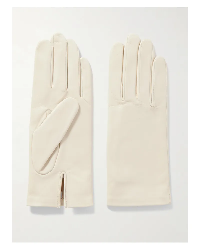 Agnelle Kate Leather Gloves - Neutrals Neutrals