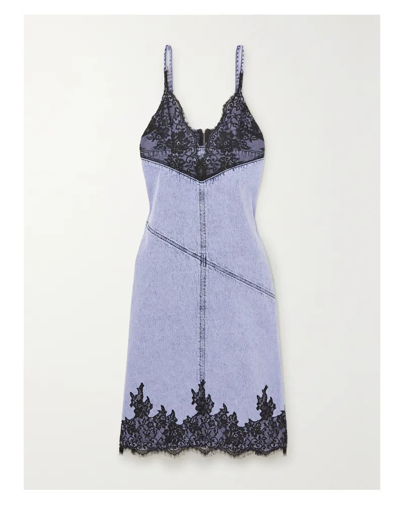 3.1 phillip lim Jeanskleid Mit Spitzenbesätzen Aus Einer Baumwollmischung - Blau Blau