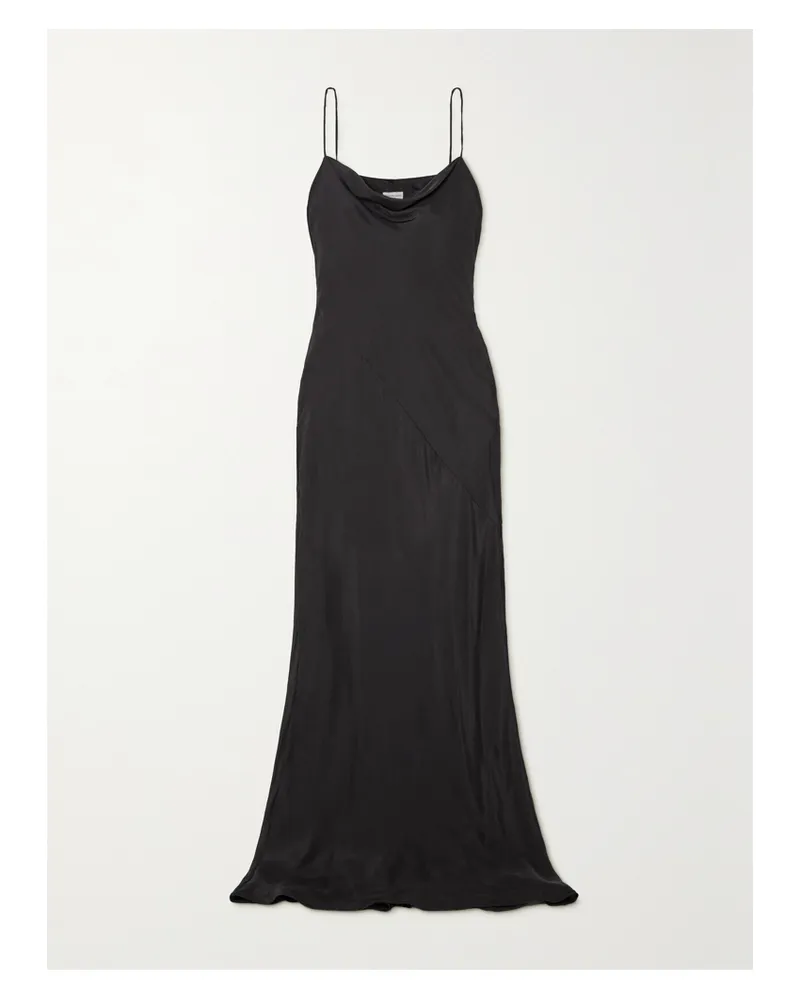 Dries van Noten Deryl Maxikleid Aus Habutai-seide - Schwarz Schwarz