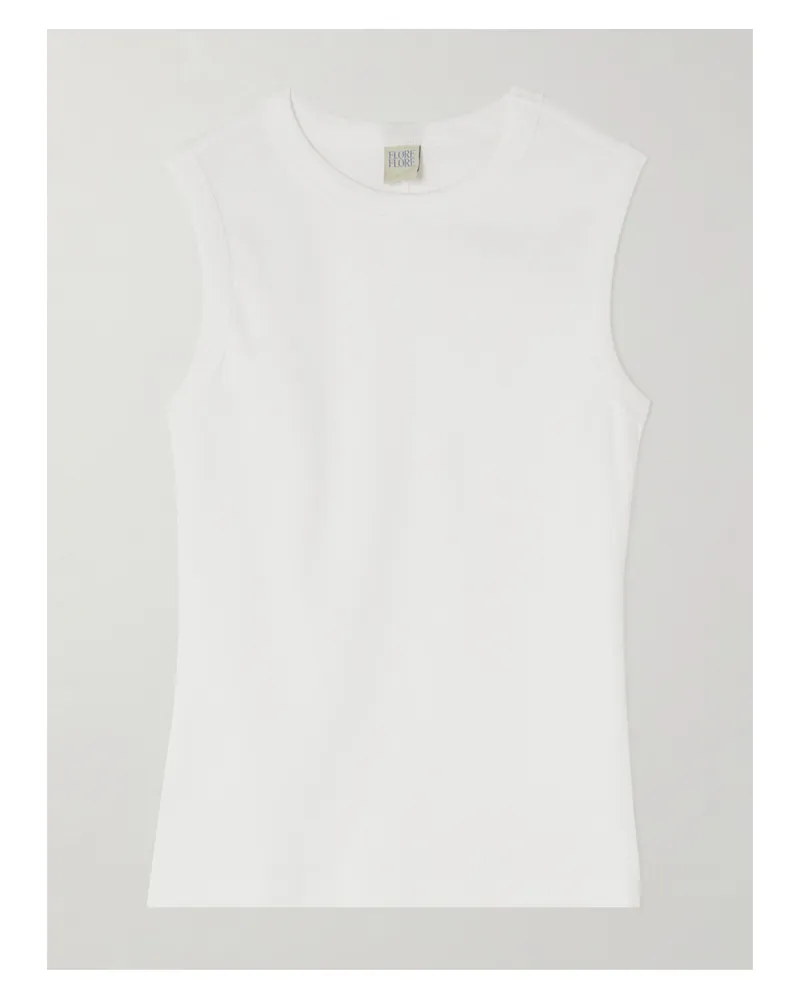 Flore Flore Esmé Tanktop Aus Geripptem Biobaumwoll-jersey - Weiß Weiß