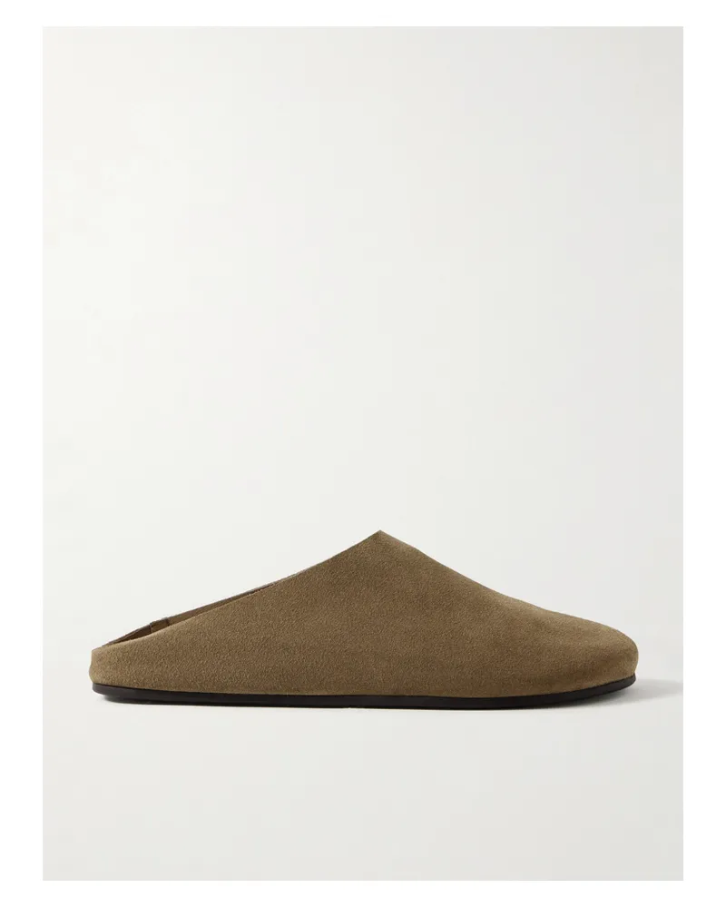 The Row Hudson Slippers Aus Veloursleder - Grün Grün