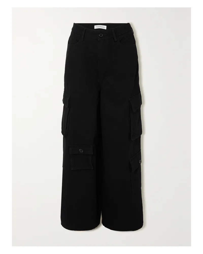 FRANKIE Shop Hailey Cargohose Aus Denim - Schwarz Schwarz