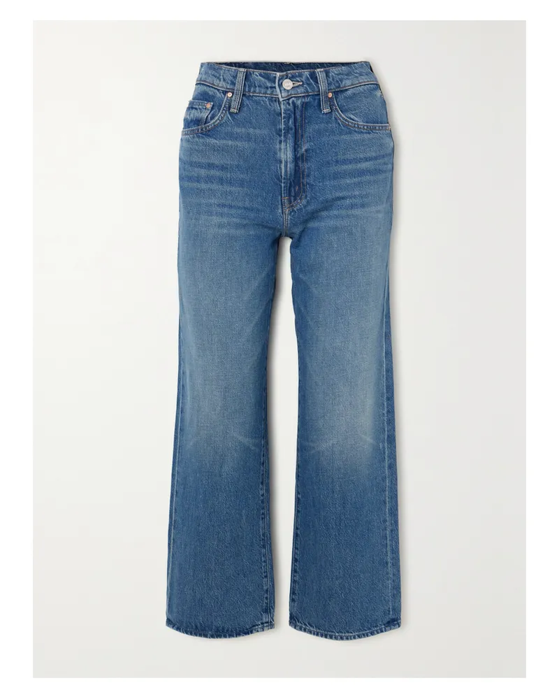 Mother Net Sustain + Bowie The Rambler Zip Verkürzte Jeans Mit Geradem Bein Und Verzierung - Blau Blau