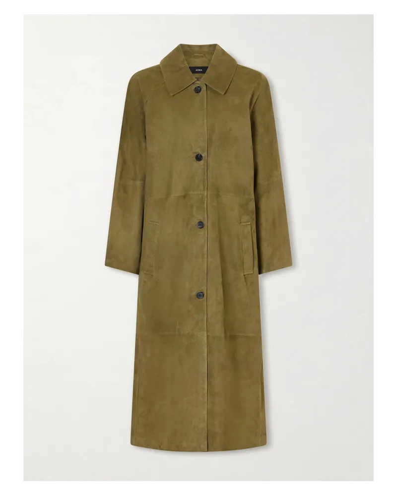 Arma Judy Suede Coat - Green Green
