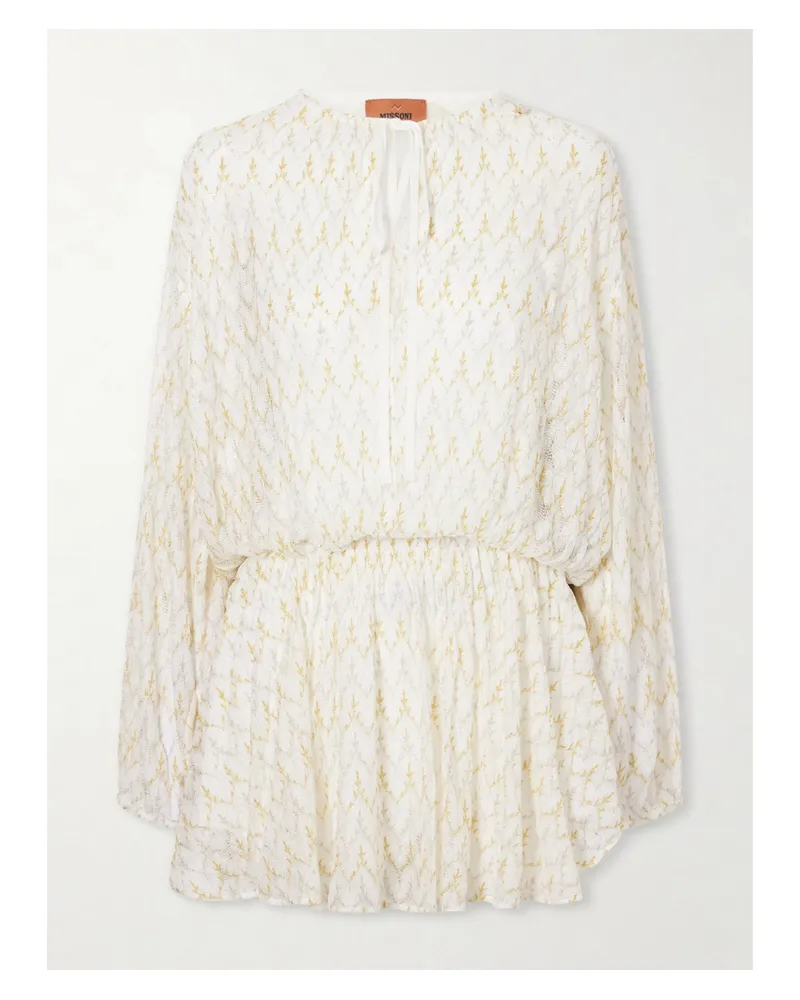 Missoni Metallic Crochet-knit Mini Dress - White White