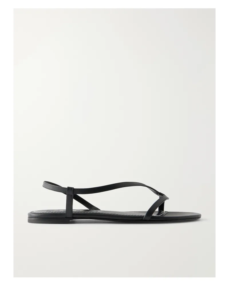 STAUD Louden Leather Flats - Black Black
