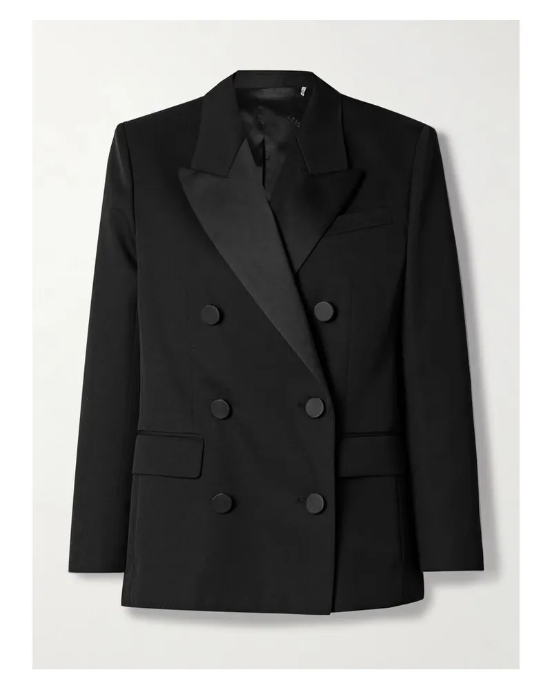 Isabel Marant Natalia Doppelreihiger Blazer Aus Woll-twill - Schwarz Schwarz