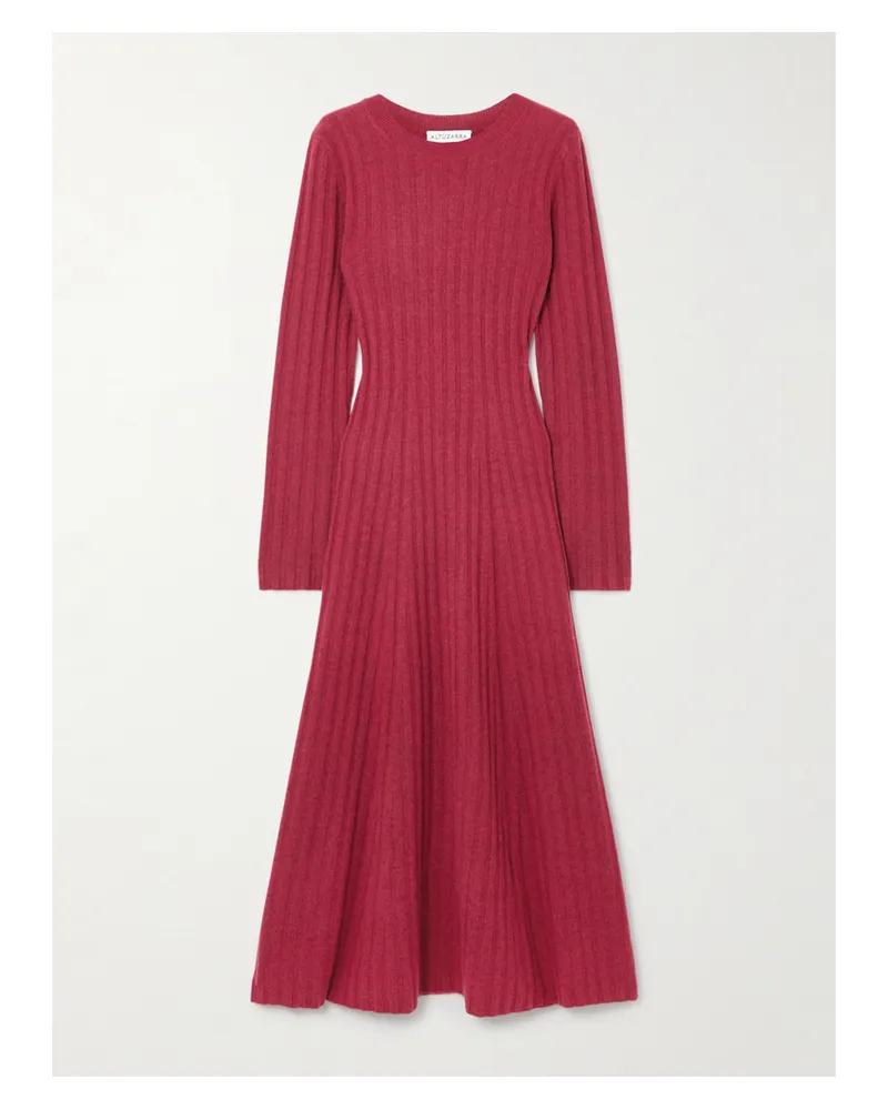 Altuzarra Gia Maxikleid Aus Einer Gerippten Woll-kaschmirmischung - Burgunder Burgunder