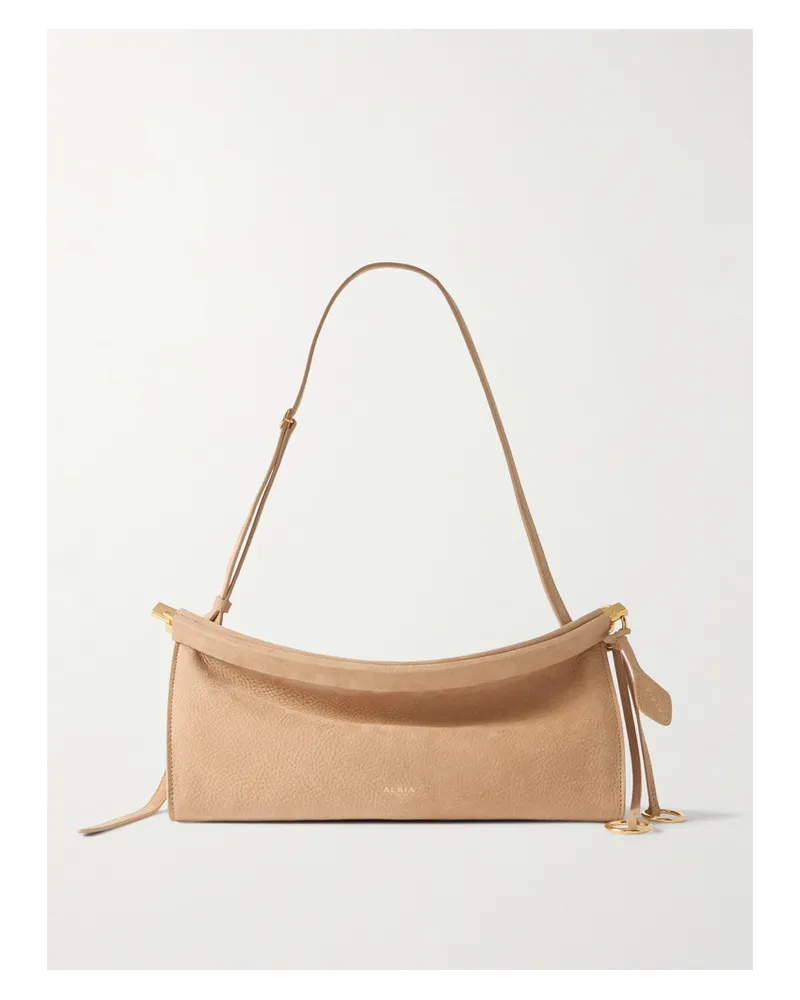 Alaïa Click Mittelgroße Schultertasche Aus Nubukleder - Neutral Neutral