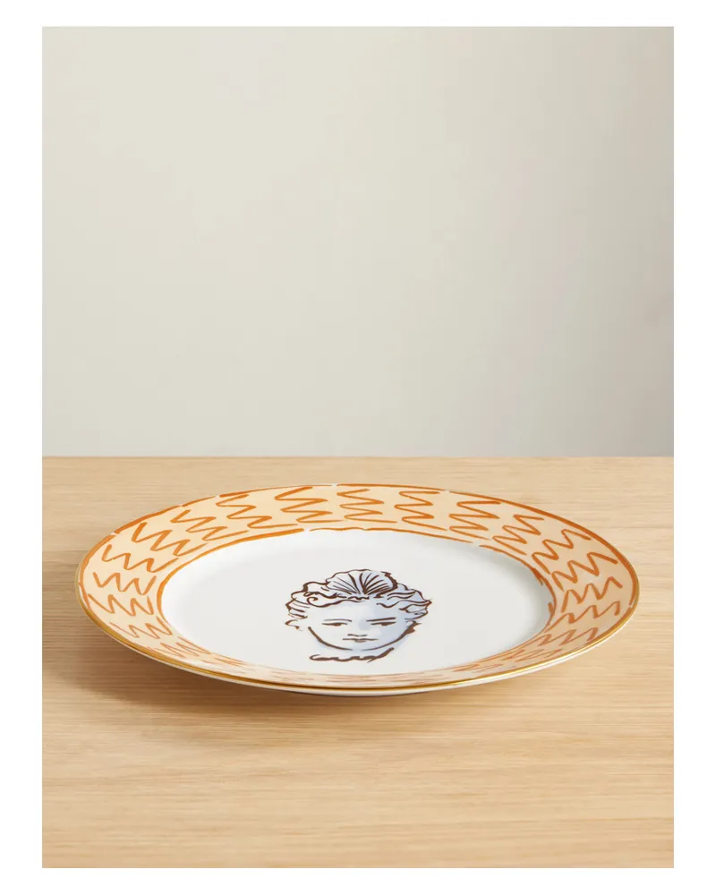 Ginori 1735 Luke Edward Hall Il Viaggio Di Nettuno Porzellanteller Mit Vergoldetem Detail - Weiß Weiß