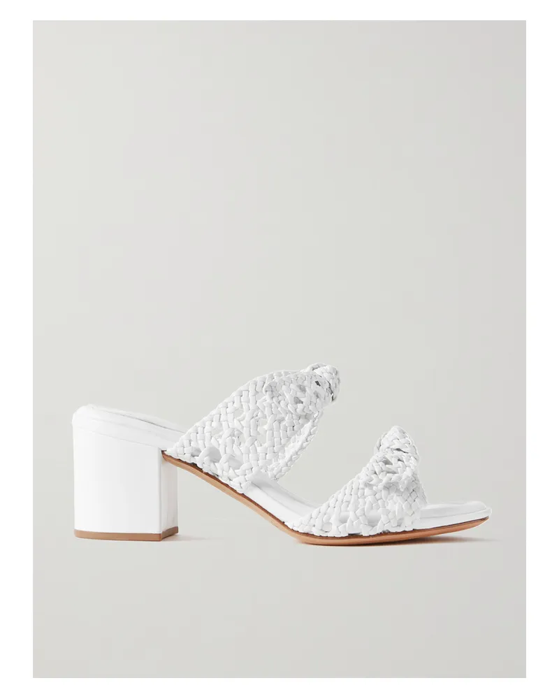 Alexandre Birman Clarita Mules Aus Geflochtenem Leder - Weiß Weiß