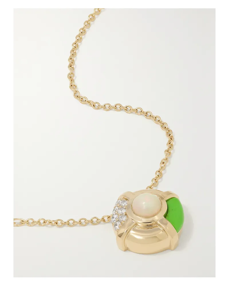 Mason and Books A Touch Of Sugar Kette Aus 14 Karat Gold Mit Mehreren Steinen Gold