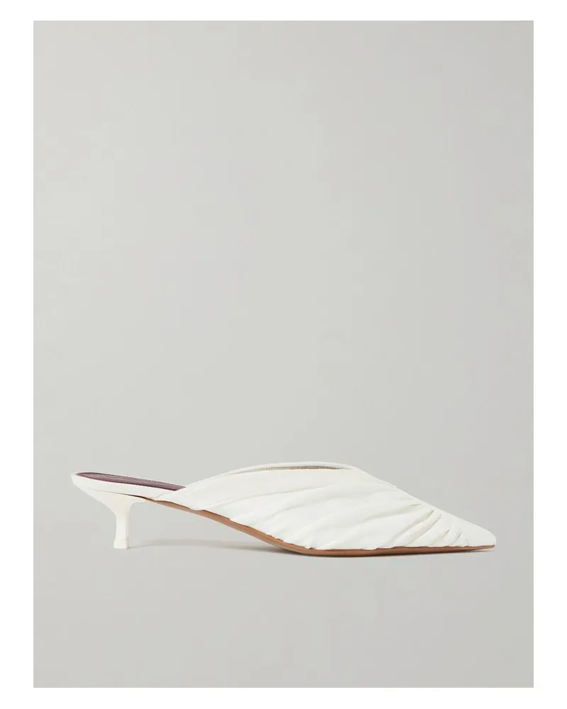 NEOUS Maia Mules Aus Gerafftem Cady Mit Samtbesatz - Elfenbein Elfenbein