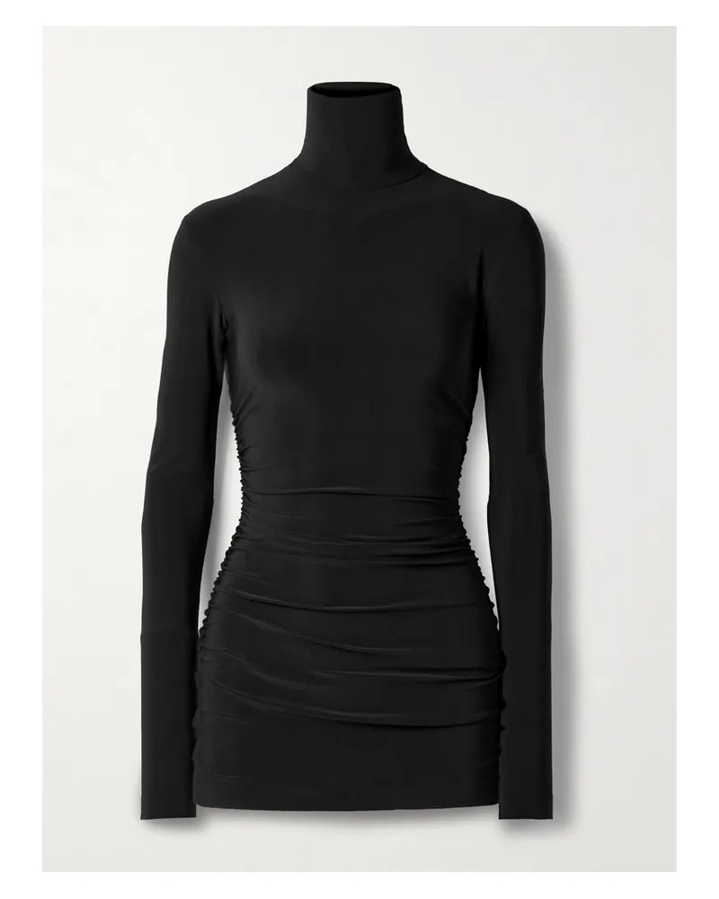 Norma Kamali Pickleball Minikleid Aus Stretch-jersey Mit Raffungen - Schwarz Schwarz