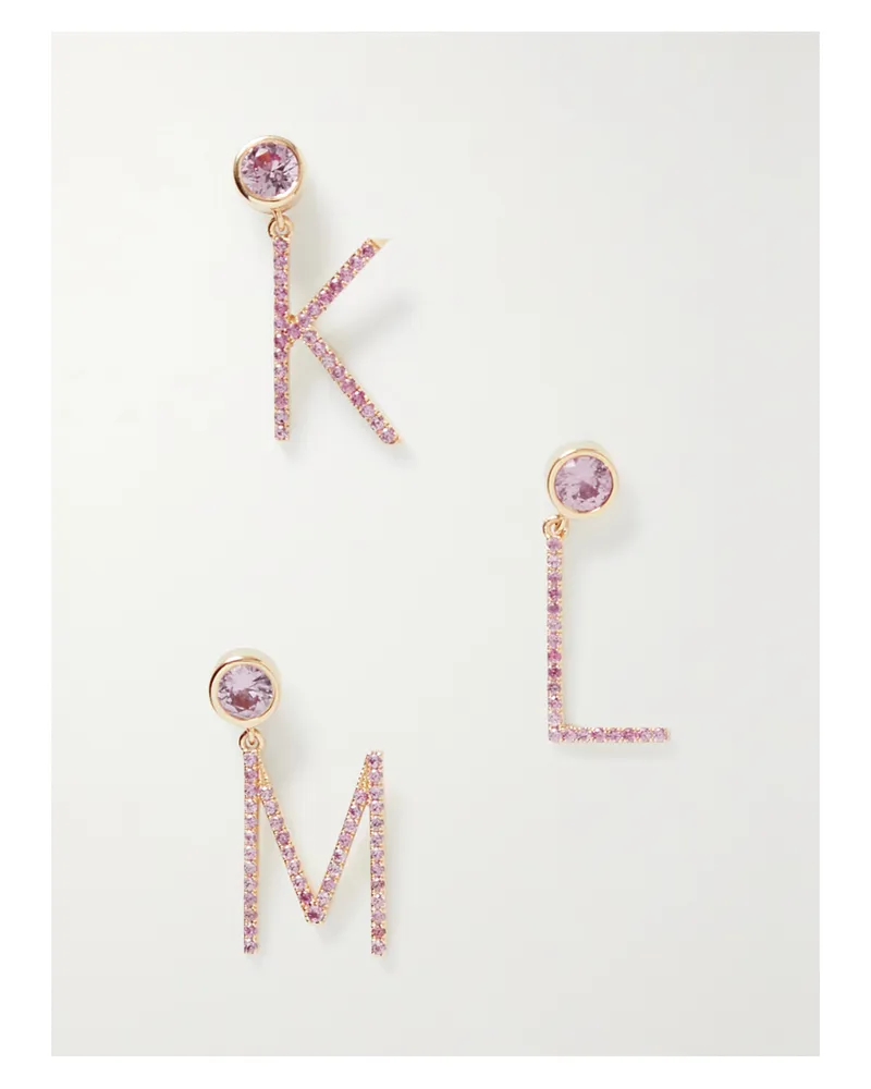 Charms Company Initial Einzelner Ohrring Aus 14 Karat Gold Mit Saphiren Gold