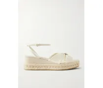 Aella 60 Leather Wedge Sandals - Cream