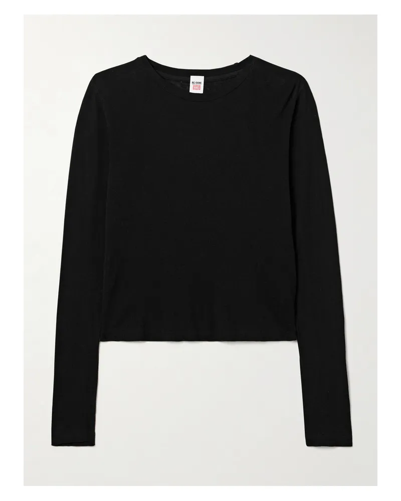 RE/DONE Hanes 90s Baby Cotton-jersey T-shirt - Black Black