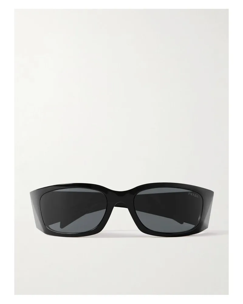 Prada Sonnenbrille Mit Eckigem Rahmen Aus Azetat - Schwarz Schwarz