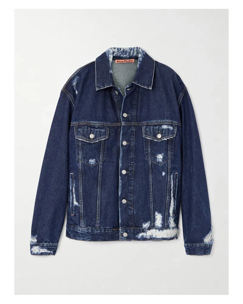 Acne Studios Jeansjacke In Distressed-optik Blau