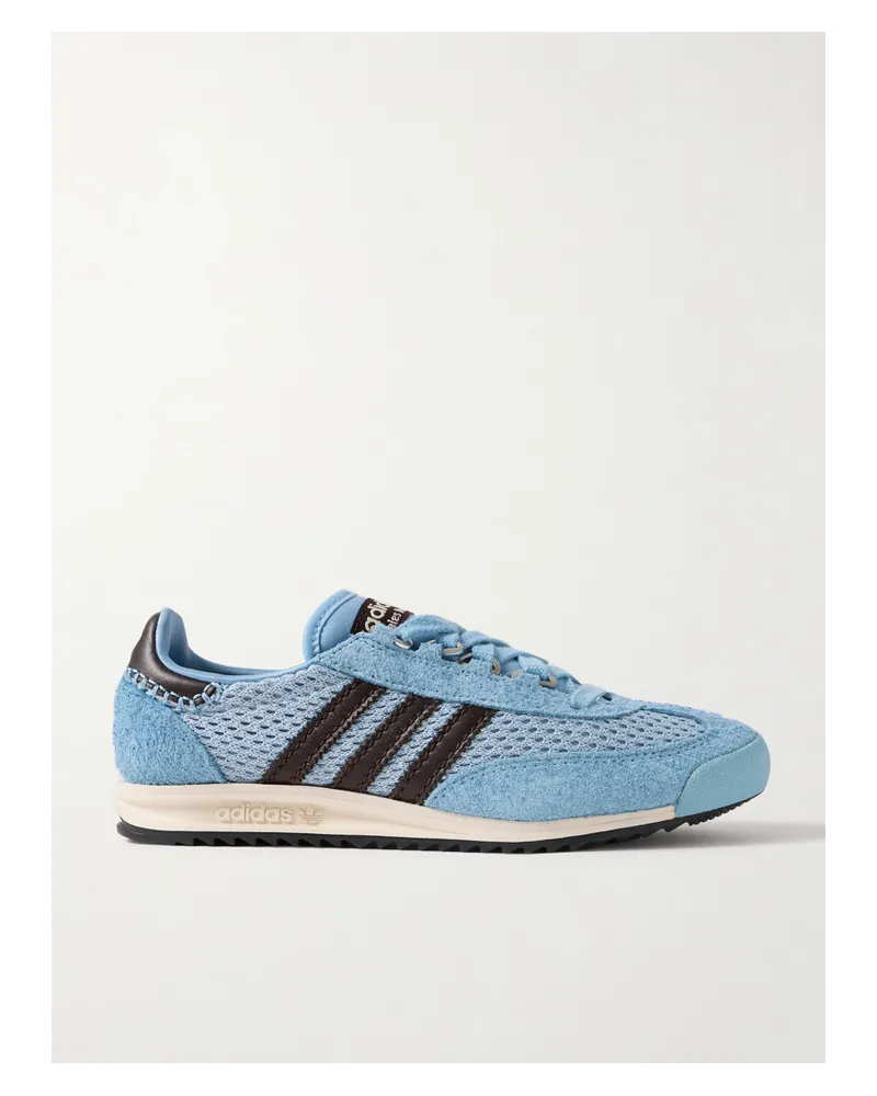 adidas Wales Bonner Sl76 Sneakers aus Gebürstetem Veloursleder und Mesh Blau