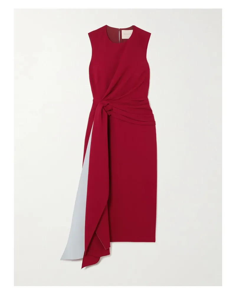 Roksanda Ilincic Elham Midikleid Aus Crêpe Mit Raffungen - Rot Rot