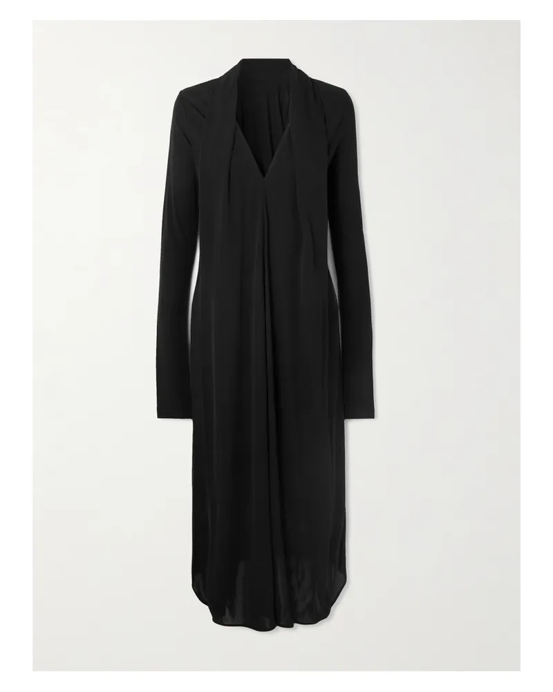 Totême Maxikleid Aus Strick Mit Falten - Schwarz Schwarz