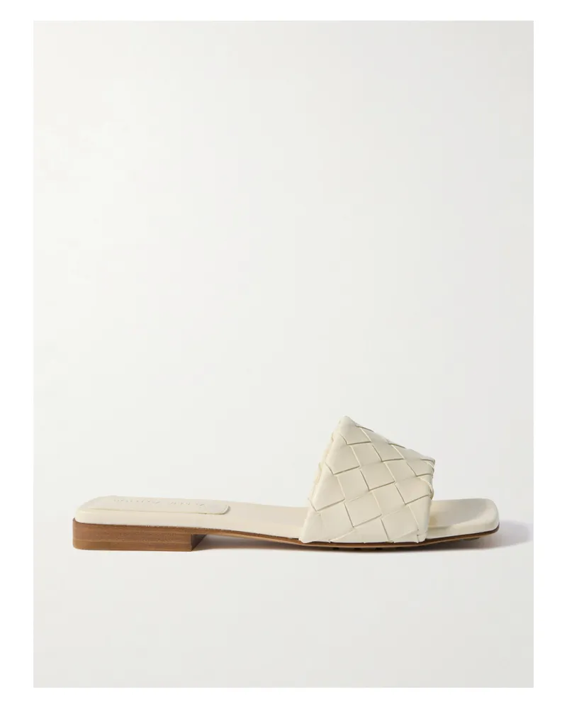 Bottega Veneta Riva Intrecciato Leather Slides - Off-white Off-white