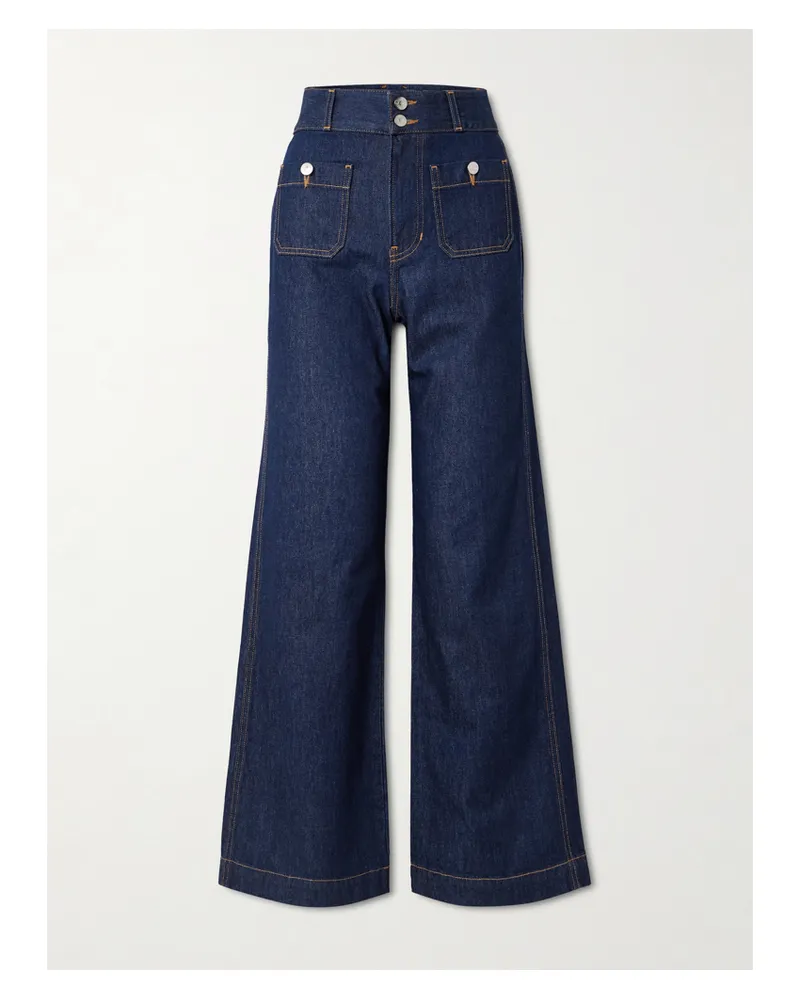 Veronica Beard Taylor Hoch Sitzende Jeans Mit Weitem Bein - Blau Blau