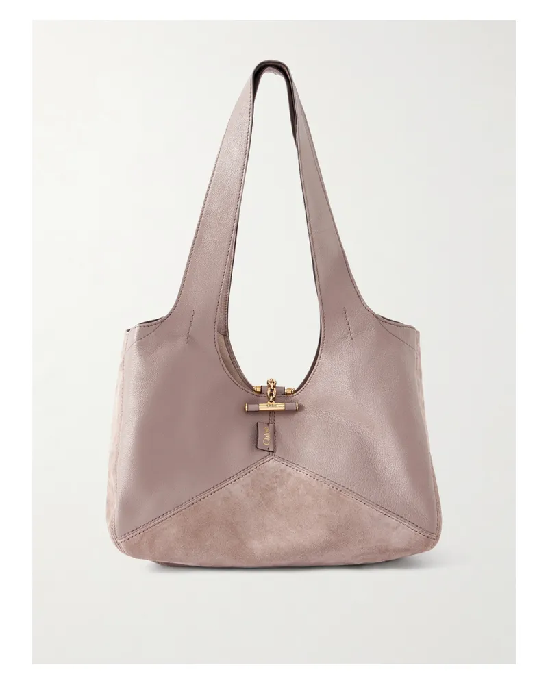 Chloé Balloon Tote Aus Veloursleder Mit Lederbesätzen - Grau Grau
