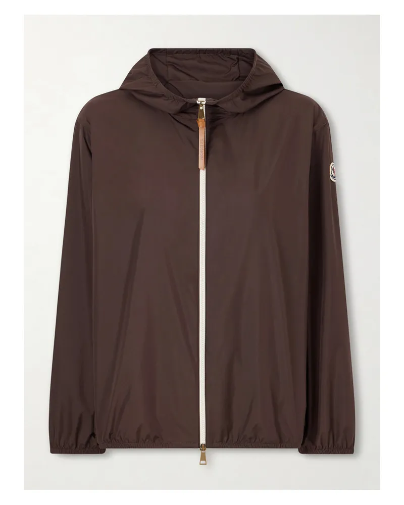 Moncler Fegeos Jacke Aus Shell Mit Kapuze Und Logo - Braun Braun