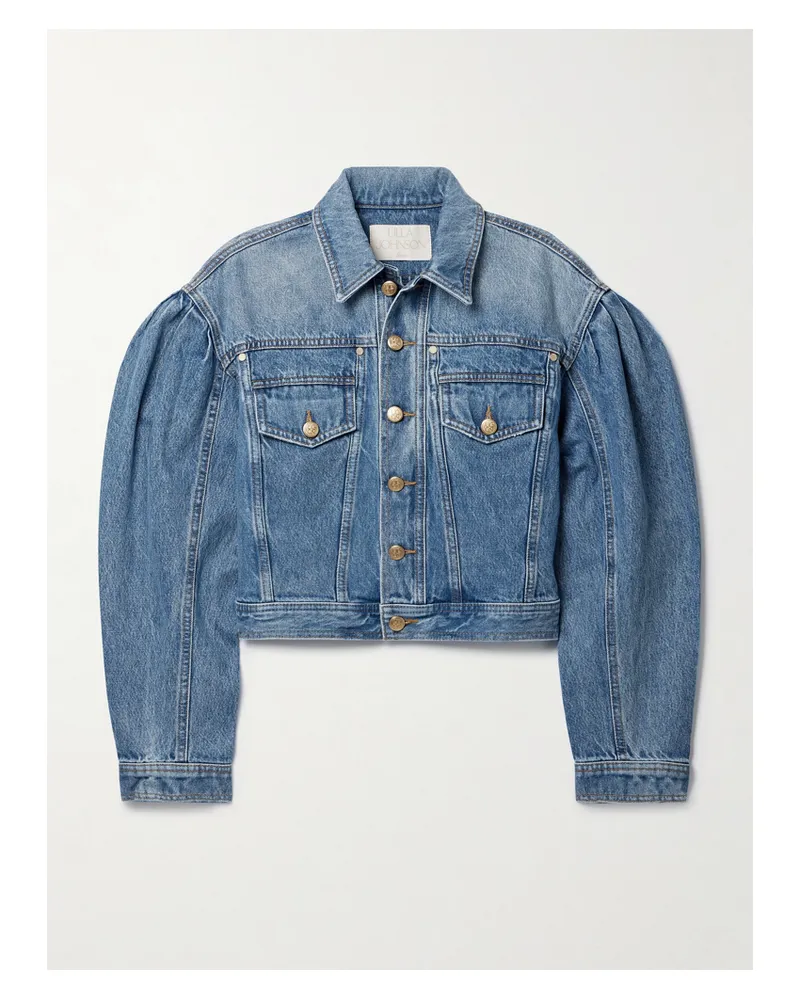 Ulla Johnson Cosette Verkürzte Jeansjacke - Blau Blau