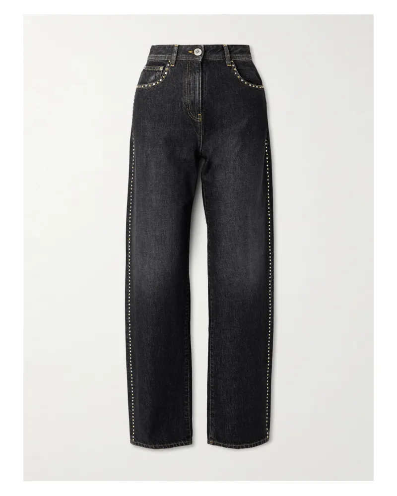 Versace Hoch Sitzende Jeans Mit Geradem Bein Und Verzierungen - Schwarz Schwarz